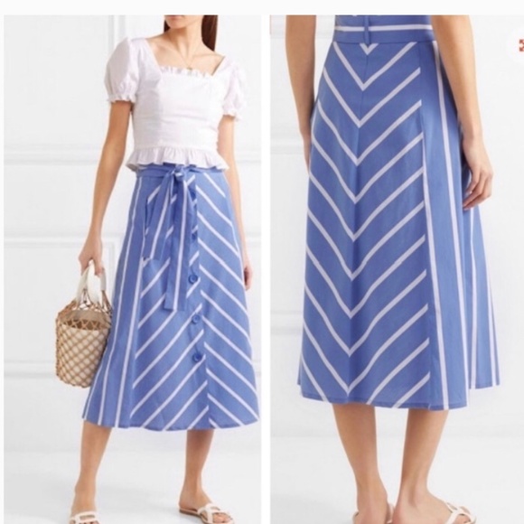 Maje Janine Striped Midi Skirt - Picture 1 of 8